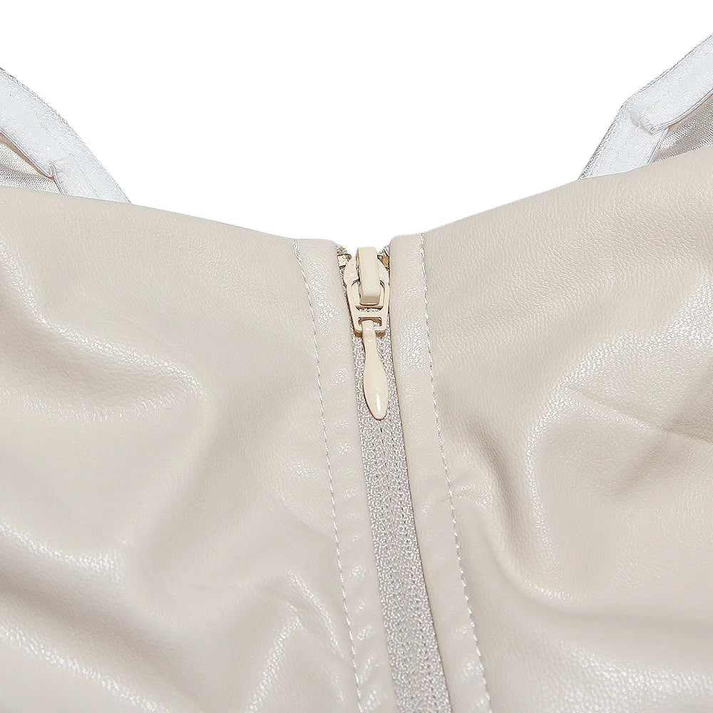 High Quality Summer Crop Top Party Women PU Leather Fashion Lady Sleeveless Summer Slim