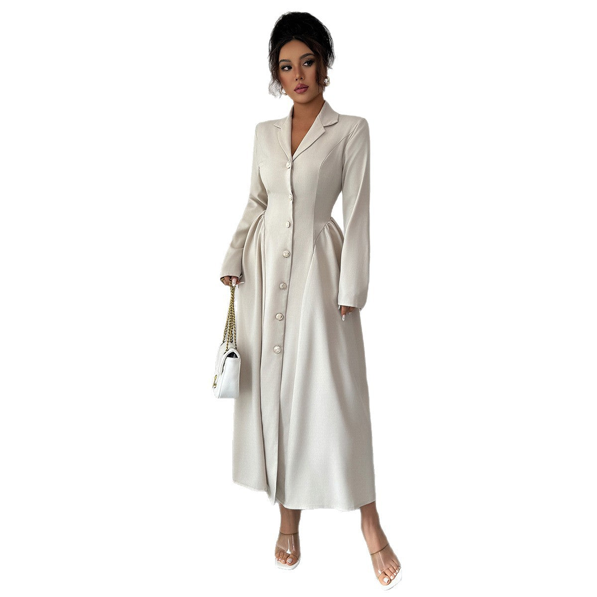 BUY Women's Solid Color Lapel Button Slim Fit Fit Blazer Online in United Kingdom - Styluxfusion