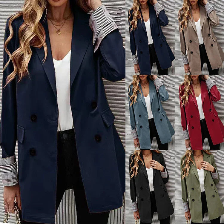 BUY Women's Solid Color Lapel Button Slim Fit Fit Blazer Online in United Kingdom - Styluxfusion