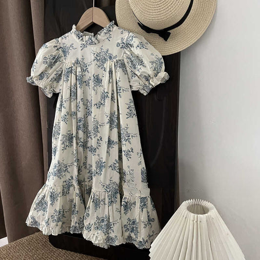 Summer girls' printed floral dress