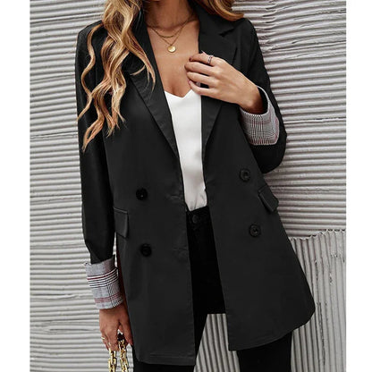 BUY Women's Solid Color Lapel Button Slim Fit Fit Blazer Online in United Kingdom - Styluxfusion