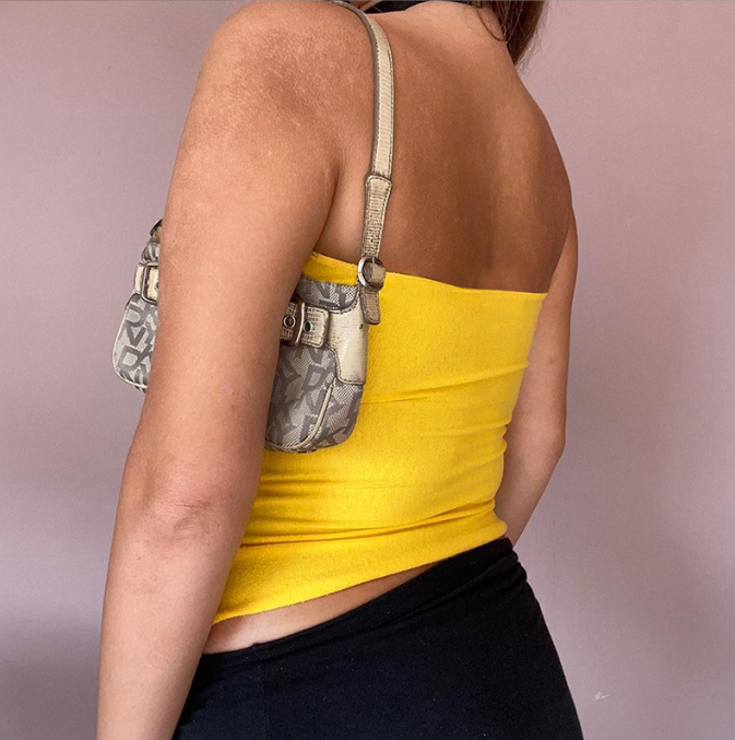 Summer New Open Umbilical Short Bra T shirt Women Tight Strap Top