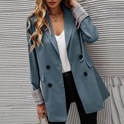 BUY Women's Solid Color Lapel Button Slim Fit Fit Blazer Online in United Kingdom - Styluxfusion
