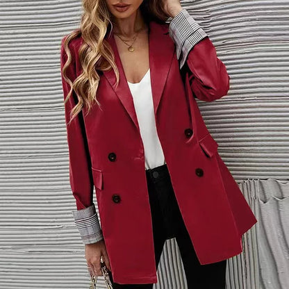 BUY Women's Solid Color Lapel Button Slim Fit Fit Blazer Online in United Kingdom - Styluxfusion