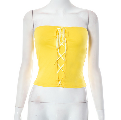Summer New Open Umbilical Short Bra T shirt Women Tight Strap Top