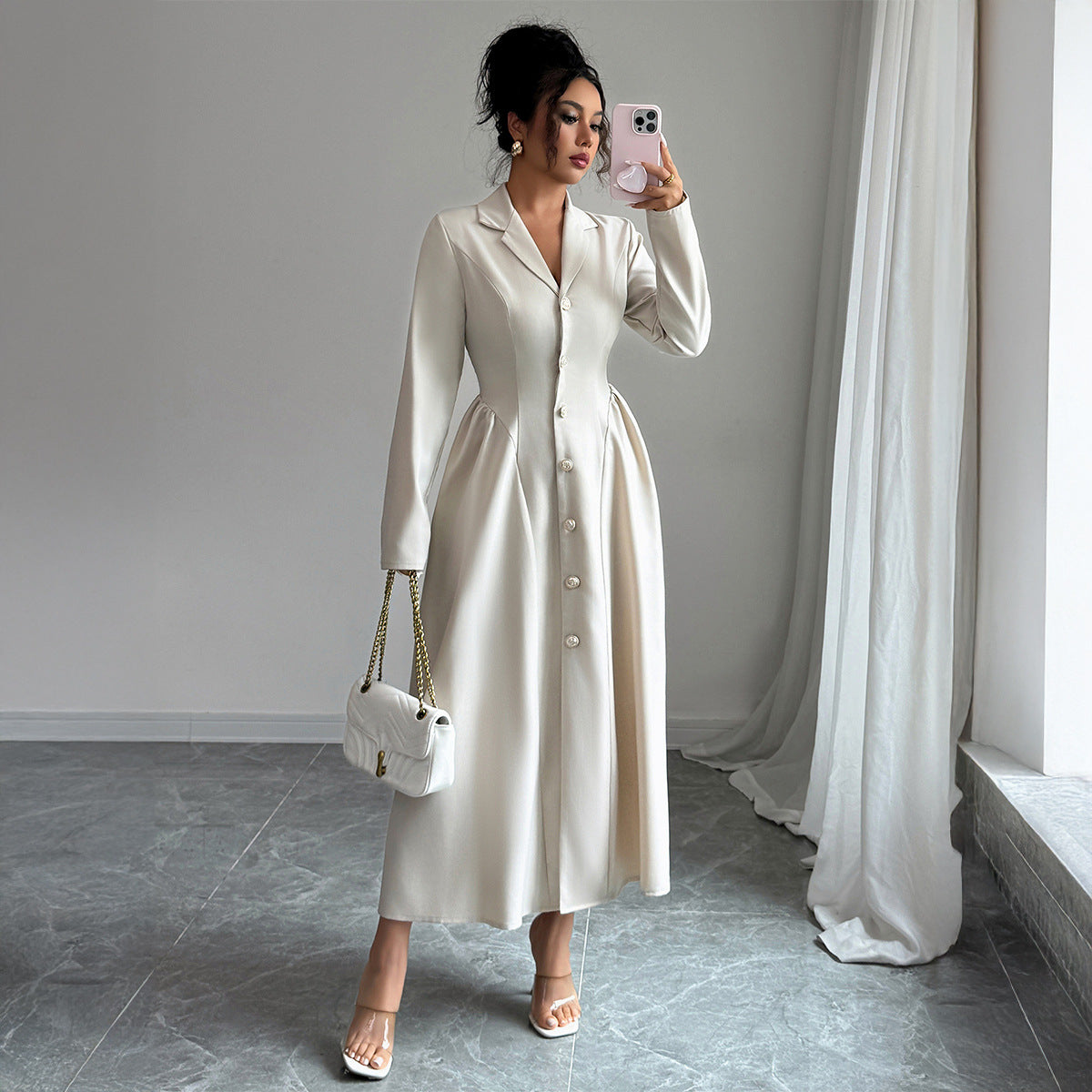 BUY Women's Solid Color Lapel Button Slim Fit Fit Blazer Online in United Kingdom - Styluxfusion