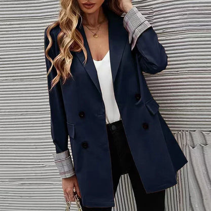 BUY Women's Solid Color Lapel Button Slim Fit Fit Blazer Online in United Kingdom - Styluxfusion